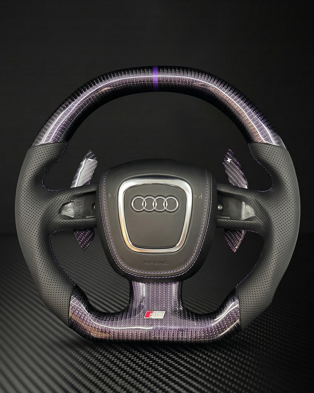2006-2011 Audi B7/B8 A/S/RS 3/4/5 3-spoke Carbon Fiber Steering Wheel