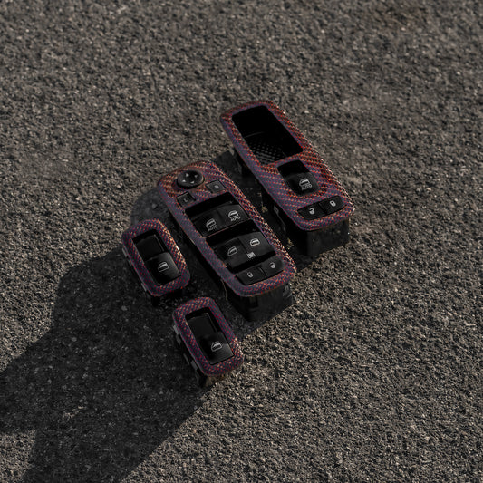 2015+ Charger Window Switch Trim - Kustom Carbon Fiber