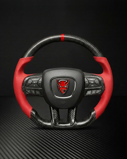 2011-2014 Dodge Charger/Challenger/Durango Heated Carbon Fiber Steering Wheel (paddle shifters/non-SRT8)