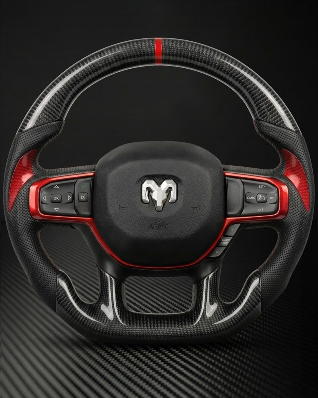 2011-2014 Dodge Charger/Challenger/Durango Carbon Fiber Steering Wheel (NO paddle shifters/non-SRT8)